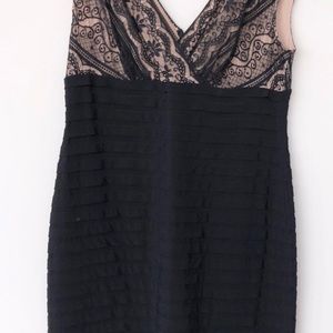 Plus size elegant nude lace evening cocktail dress